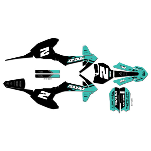 ktm 50sx graphics kit 2019 splinter series teal
