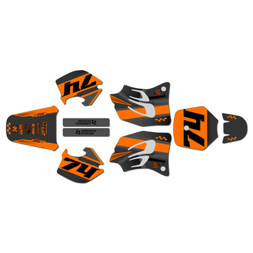 ktm 65sx graphics kit 1998-2001 prestige series orange