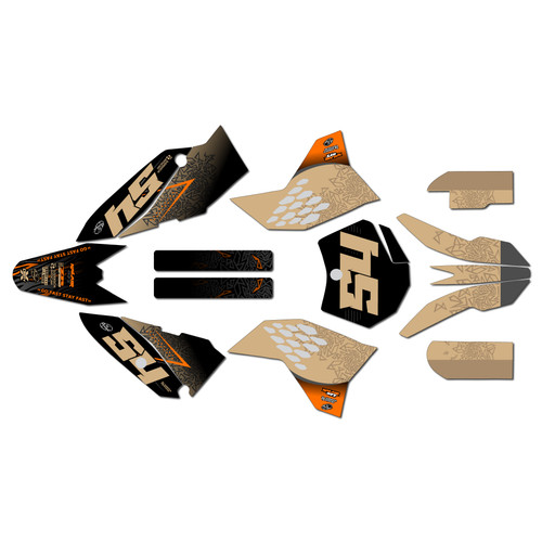 ktm 65sx graphics kit 2009-2015 fatality series tan