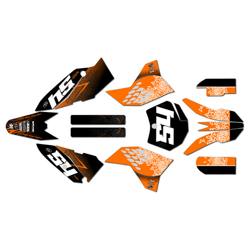 ktm 65sx graphics kit 2009-2015 fatality series orange