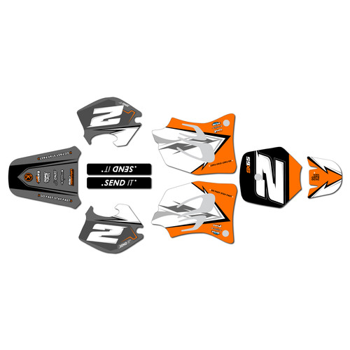 ktm 65sx graphics kit 1998-2001 razor series orange