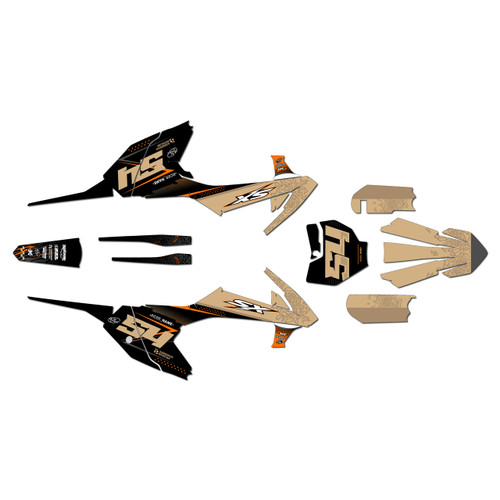 ktm 65sx graphics kit 2016-2023 fatality series tan