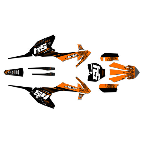 ktm 65sx graphics kit 2016-2023 fatality series orange