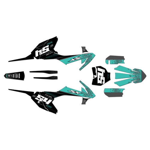 ktm 65sx graphics kit 2016-2023 fatality series teal
