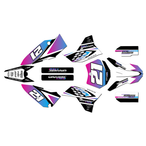ktm 65sx graphics kit 2009-2015 orange-crew series magenta-shift