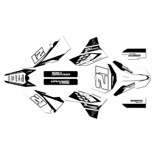 ktm 65sx graphics kit 2009-2015 orange-crew series white