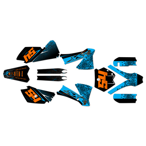 ktm 85sx graphics kit 2003-2005 fatality series cyan
