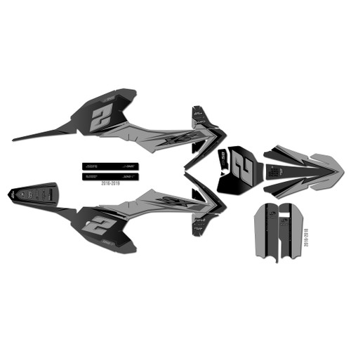 ktm 50sx graphics kit 2016-2018 razor series smoke