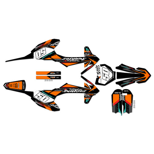 ktm 50sx graphics kit 2016-2018 rugged series orange