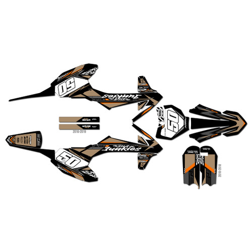 ktm 50sx graphics kit 2016-2018 rugged series tan