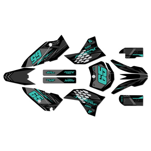 ktm 65sx graphics kit 2009-2015 rugged series teal-shift