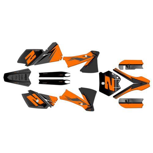 ktm 85sx graphics kit 2003-2005 razor series orange-shift