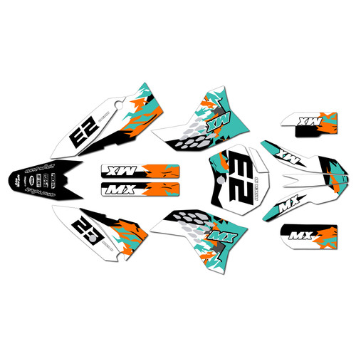 ktm 65sx graphics kit 2009-2015 throwback series teal