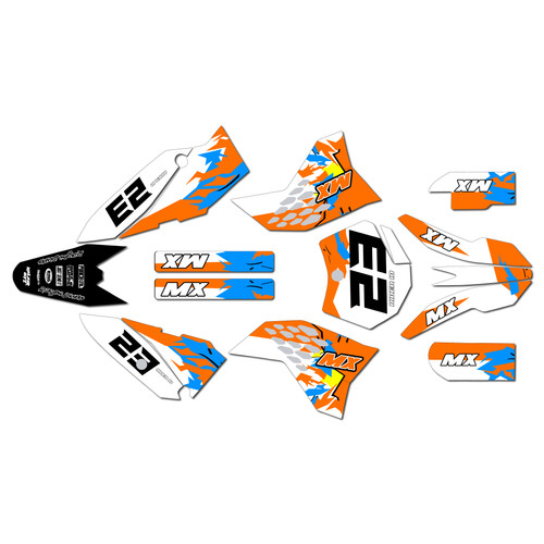 ktm 65sx graphics kit 2009-2015 throwback series orange