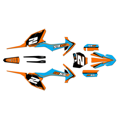 ktm 65sx graphics kit 2016-2023 razor series cyan