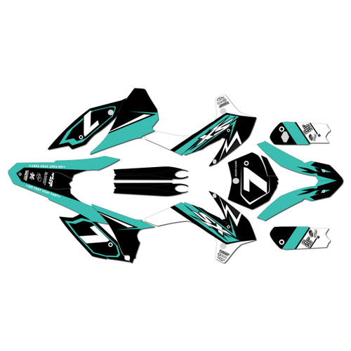 ktm 105sx graphics kit 2013-2015 bash series teal-shift