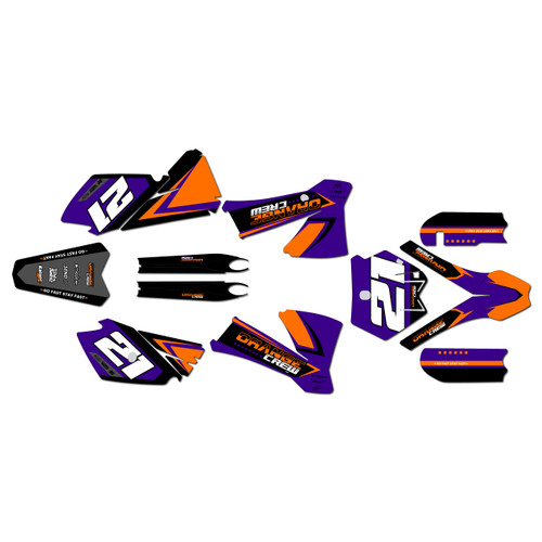 ktm 105sx graphics kit 2003-2005 orange-crew series purple