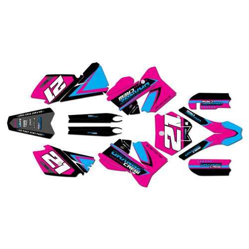 ktm 105sx graphics kit 2006-2012 orange-crew series magenta