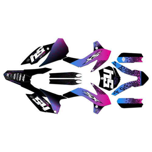KTM 85SX & 105SX graphics kit 2013-2015 fatality series magenta