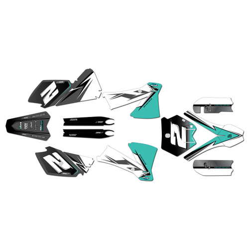 ktm 105sx graphics kit 2003-2005 razor series teal