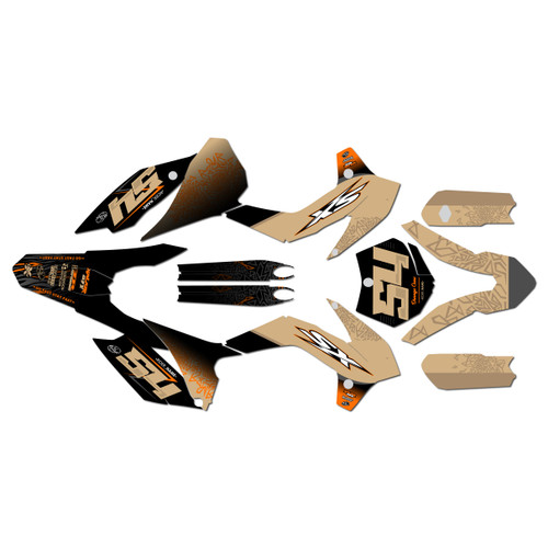 ktm 105sx graphics kit 2013-2015 fatality series tan