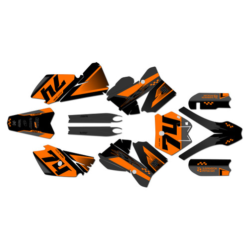 ktm 105sx graphics kit 2006-2012 prestige series orange-shift