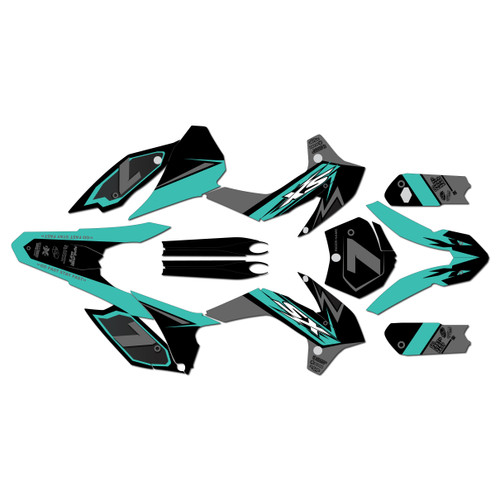 ktm 105sx graphics kit 2015-2017 bash series teal