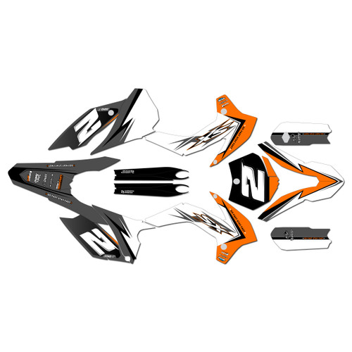ktm 85sx graphics kit 2013-2015 razor series orange