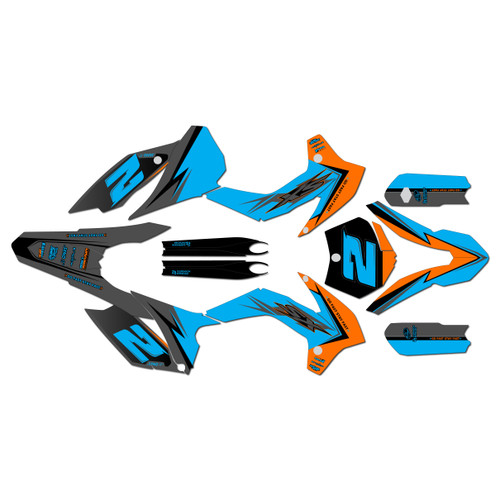 KTM 85SX & 105SX graphics kit 2013-2015 razor series cyan