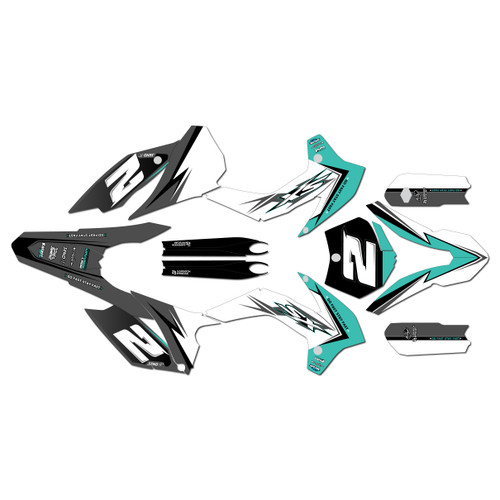 ktm 105sx graphics kit 2013-2015 razor series teal