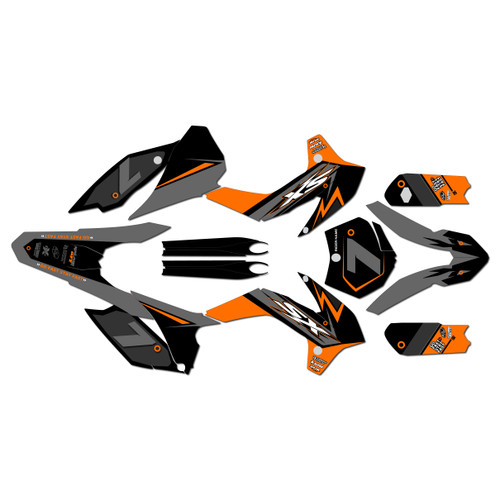 KTM 85SX & 105SX graphics kit 2015-2017 bash series orange
