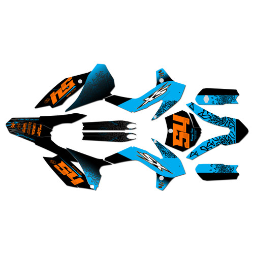 ktm 105sx graphics kit 2015-2017 fatality series cyan