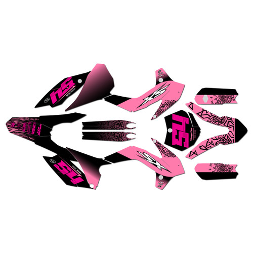 ktm 105sx graphics kit 2015-2017 fatality series magenta-shift