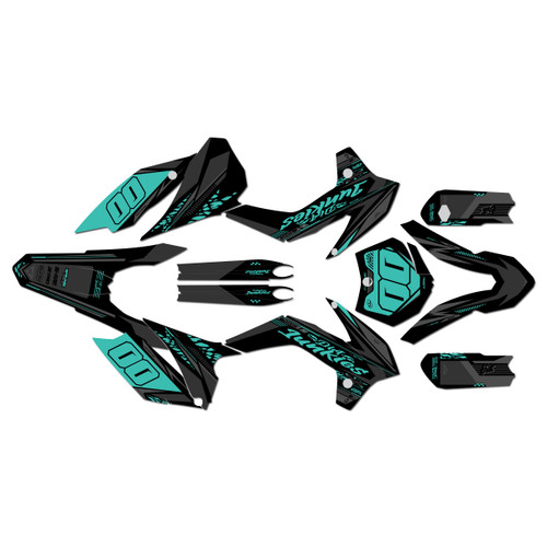 ktm 105sx graphics kit 2013-2015 rugged series teal-shift