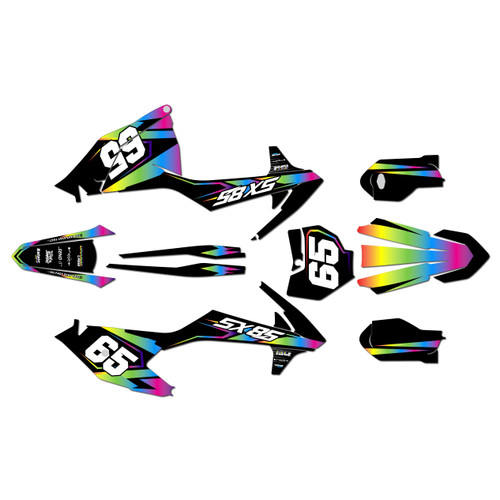 ktm 85sx graphics kit 2018-2024 bold series rainbow
