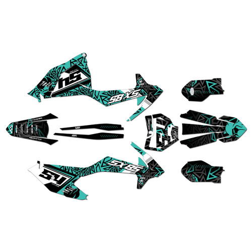 ktm 85sx graphics kit 2018-2024 cyrus series teal