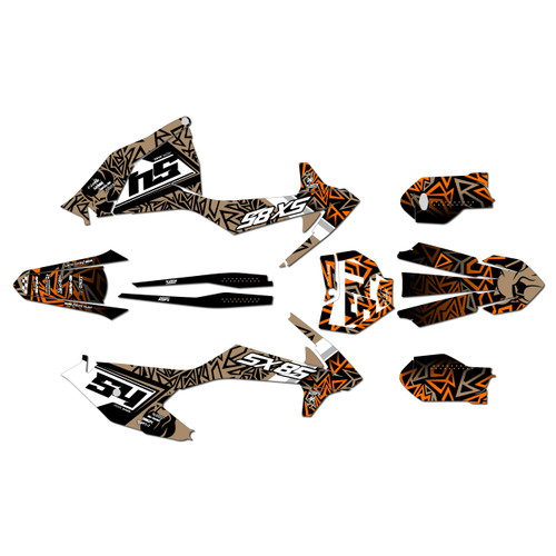 ktm 85sx graphics kit 2018-2024 cyrus series tan