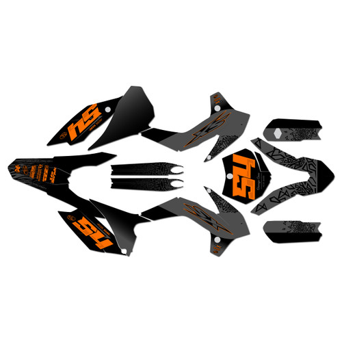 KTM 85SX & 105SX graphics kit 2015-2017 fatality series orange-shift