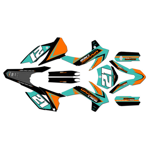 KTM 85SX & 105SX graphics kit 2015-2017 ogcrew series teal