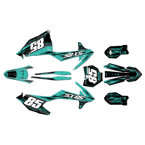 ktm 85sx graphics kit 2018-2024 guard series teal