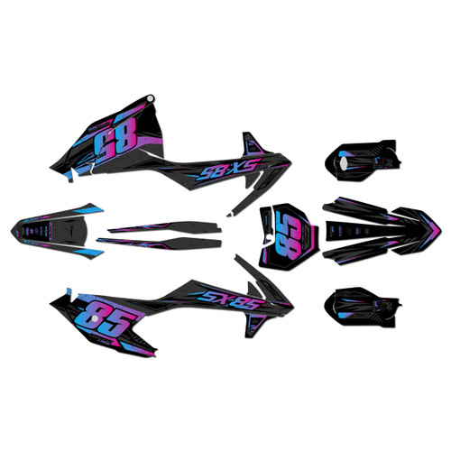 ktm 85sx graphics kit 2018-2024 guard series magenta-shift