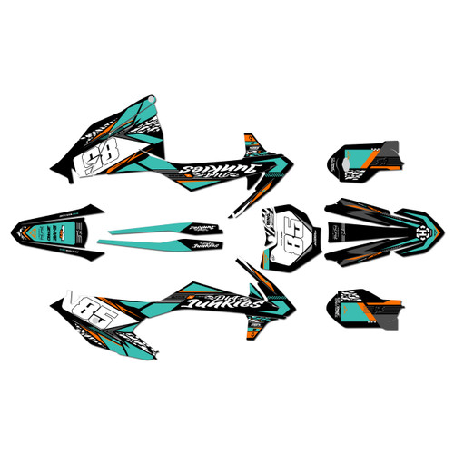 ktm 85sx graphics kit 2018-2024 rugged series teal