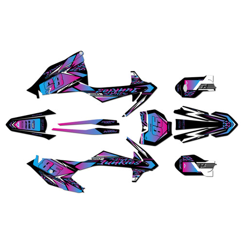 ktm 85sx graphics kit 2018-2024 rugged series magenta-shift