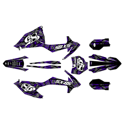 ktm 85sx graphics kit 2018-2024 shatter series purple