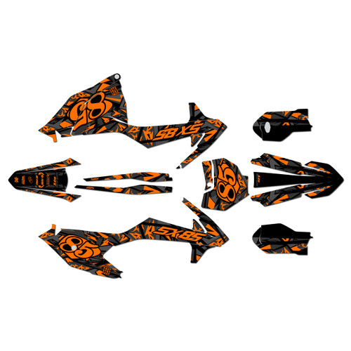 ktm 85sx graphics kit 2018-2024 shatter series orange
