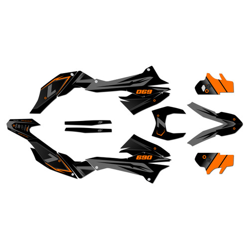 ktm 690enduro graphics kit 2012-2018 bold series orange