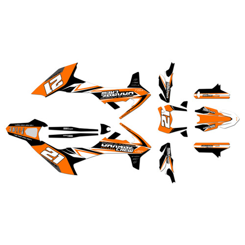 ktm 690smcr graphics kit 2019-2024 crew series orange