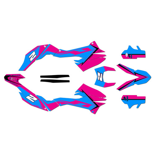 ktm 690enduro graphics kit 2012-2018 razor series magenta