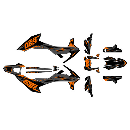 ktm 690smcr graphics kit 2019-2024 guard series orange