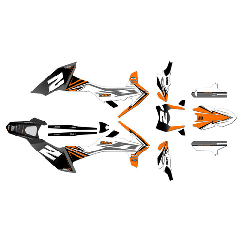 ktm 690smcr graphics kit 2019-2024 razor series orange